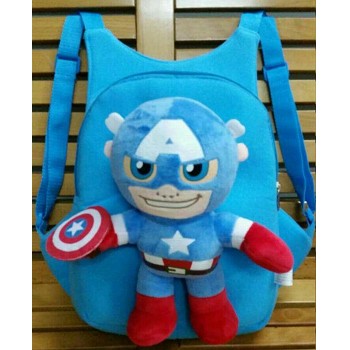Captain America children plush backpack school bag
