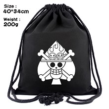 One Piece Ace anime drawstring backpack bag