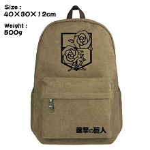 Attack on Titan anime canvas backpack bag