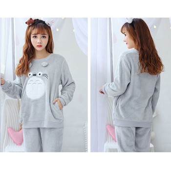 Totoro anime flano bpyjama pajamas dress hoodie