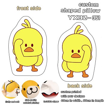 Yellow duck custom shaped pillow
