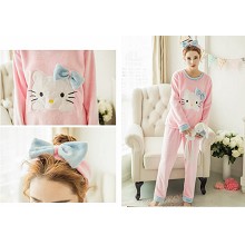 Hello kitty anime flano bpyjama pajamas dress hood...
