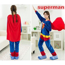 Super Man flano pajamas dress hoodie