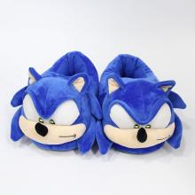 Sonic plush slippers a pair