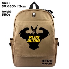 My Hero Academia anime canvas backpack bag