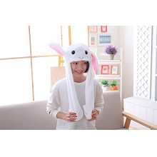 Cute Rabbit Plush Hat Ear Shape Can Move Cap Plush...