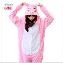 Cartoon animal Pink Pig flano pajamas dress hoodie
