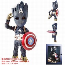Guarians of the Gaaxy 2 Groot cos Captain America figure