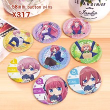 Gotoubun no hanayome anime brooches pins set(8pcs a set)