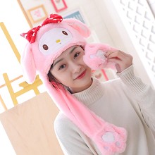 Cute Melody Plush Hat Ear Shape Can Move Cap Plush Gift Dance Toy Velvet