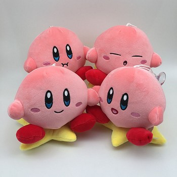 7inches Kirby anime plush dolls set(4pcs a set)
