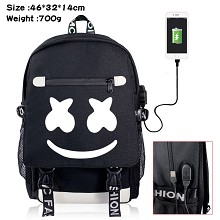 DJ Marshmello star USB charging laptop backpack school bag