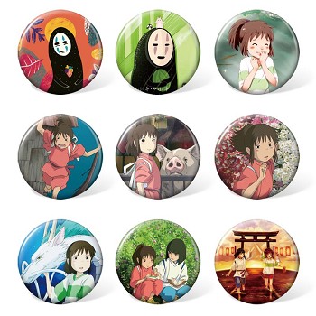 Spirited Away anime brooches pins set(9pcs a set)