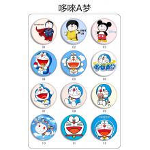 Doraemon brooches pins set(12pcs a set) 