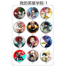 My Hero Academia anime brooches pins set(24pcs a set) 