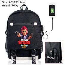 Brawl Stars game USB charging laptop backpack school bag