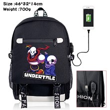Undertale game USB charging laptop backpack school bag