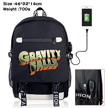 Gravity Falls anime USB charging laptop backpack s...
