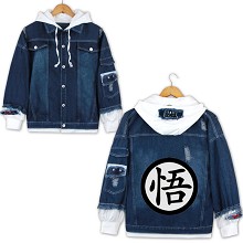 Dragon Ball anime fake two pieces denim jacket hoodie cloth