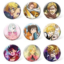 The Seven Deadly Sins anime brooches pins set(9pcs a set)