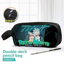 Rick and Morty anime double deck pencil bag pen ba...