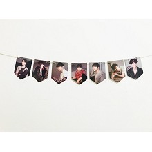BTS star hanging flag album return photo poster hanging pictures(7pcs a set+rope)