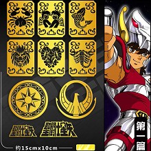 Saint Seiya anime metal mobile phone stickers a set