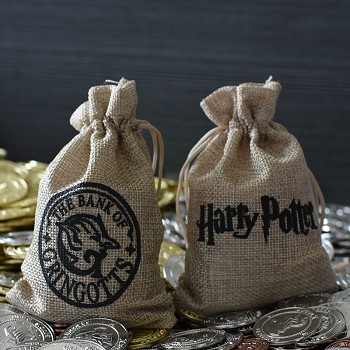 Harry Potter Commemorative Coin Collect linen bag(no coin)