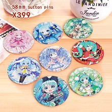 VOCALOID Hatsune Miku anime brooches pins set(8pcs a set)