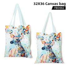 Cervidae canvas tote bag shopping bag