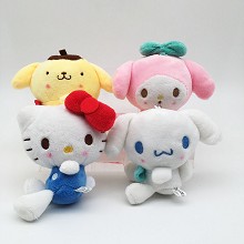 4inches Hello Kitty anime plush doll set(4pcs a set)