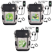 Rick and Morty anime USB charging laptop backpack school bag