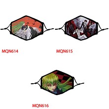 Code Geass anime trendy filter mask printed wash mask