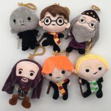 4.8inches Harry Potter anime plush dolls set(6pcs a set)