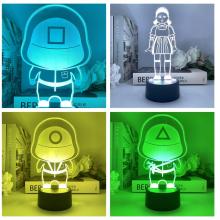 Squid game 3D 7 Color Lamp Touch Lampe Nightlight+USB