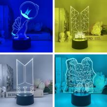 BTS BT21 star 3D 7 Color Lamp Touch Lampe Nightlight+USB