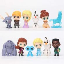 Frozen Elsa Anna anime figures set(12pcs a set)(OPP bag)