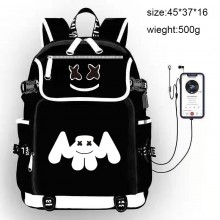 DJ Marshmello USB charging laptop backpack school bag