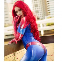 Red Spider Man Woman Lady cosplay tight clothing m...