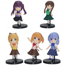 Is the Order a Rabbit anime figures set(5pcs a set)(OPP bag)