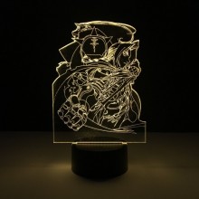 Fullmetal Alchemist anime 3D 7 Color Lamp Touch Lampe Nightlight+USB
