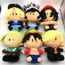 10inches Q One Piece anime plush doll set(6pcs a set)