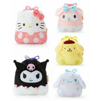 14inches Melody Cinnamoroll Hello Kitty Kuromi plush drawstring bag