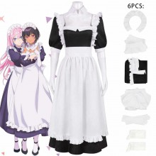 Saikin Yatotta Maid ga Ayashii cosplay apron maid dress cloth costumes a set