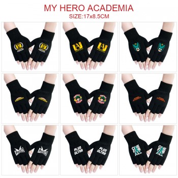My Hero Academia anime cotton half finger gloves a pair