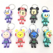 Stitch Mickey pooh cos astronaut anime figure doll key chains