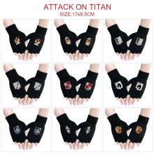 Attack on Titan anime cotton half finger gloves a pair