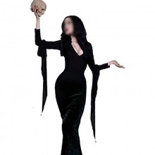 The Addams Family Morticia cosplay dress cloth costumes