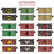 Super Hero Iron Spider Super Man PU zipper pen case pencil bag