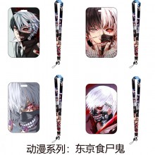 Tokyo ghoul anime ID cards holders cases lanyard key chain